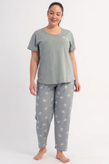 KADIN P.SUPREM BATTAL XXL O YAKA KISA KOL ETEGI OVAL PIJAMA TAKIM