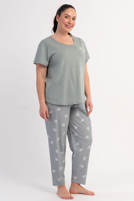 KADIN P.SUPREM BATTAL XXL O YAKA KISA KOL ETEGI OVAL PIJAMA TAKIM