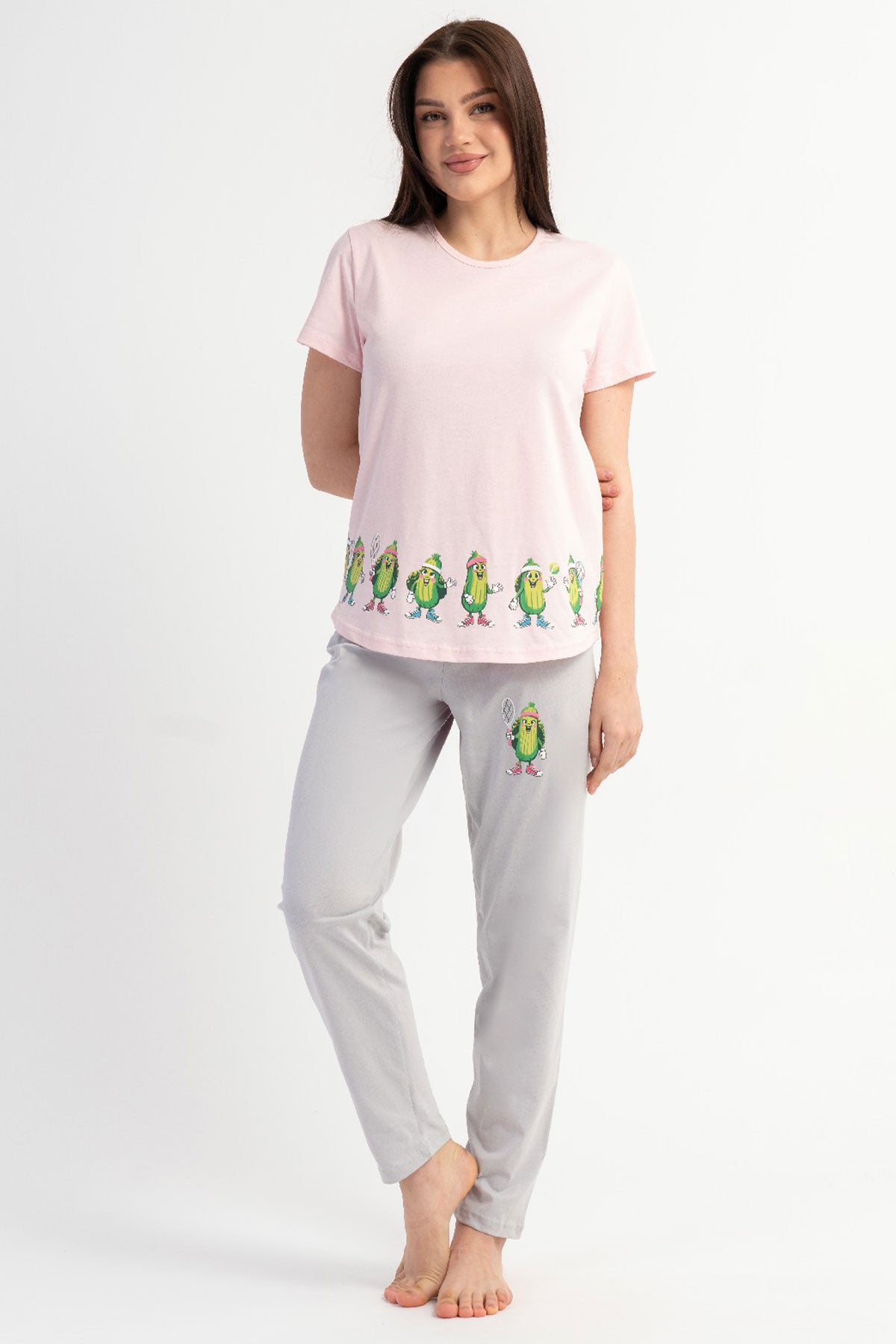KADIN P.SUPREM O YAKA KISA KOL ETEGI OVAL PIJAMA TAKIM
