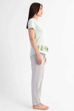 KADIN P.SUPREM O YAKA KISA KOL ETEGI OVAL PIJAMA TAKIM
