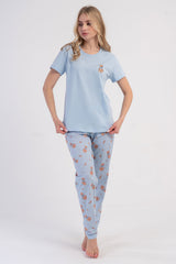KADIN P.SUPREM O YAKA KISA KOL ETEGI OVAL PIJAMA TAKIM