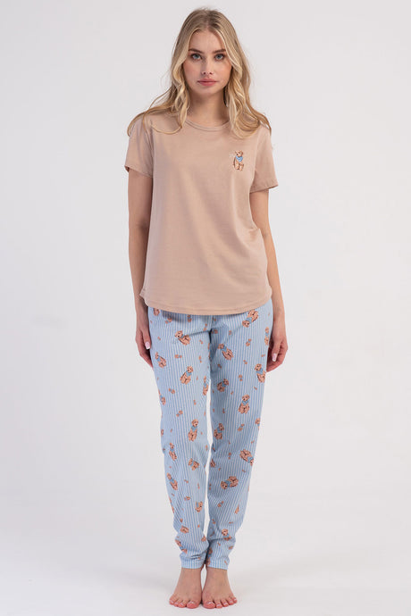 KADIN P.SUPREM O YAKA KISA KOL ETEGI OVAL PIJAMA TAKIM 602065