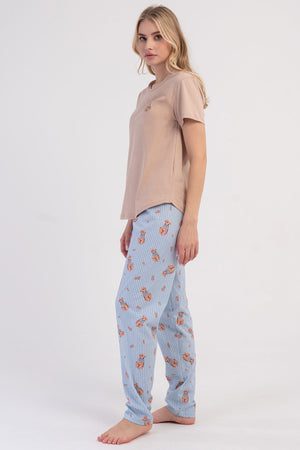 KADIN P.SUPREM O YAKA KISA KOL ETEGI OVAL PIJAMA TAKIM