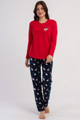KADIN P.SUPREM O YAKA UZUN KOL ETEGI OVAL PIJAMA TAKIM