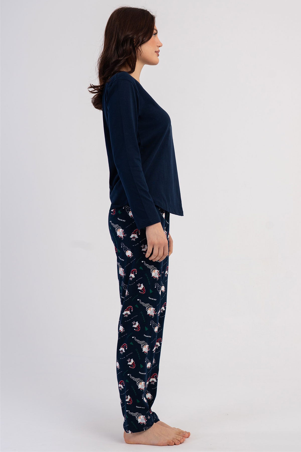 KADIN P.SUPREM O YAKA UZUN KOL ETEGI OVAL PIJAMA TAKIM