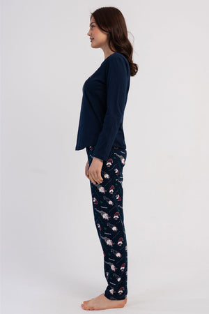 KADIN P.SUPREM O YAKA UZUN KOL ETEGI OVAL PIJAMA TAKIM
