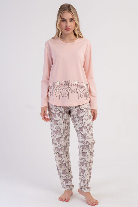 KADIN P.SUPREM O YAKA UZUN KOL ETEGI OVAL PIJAMA TAKIM