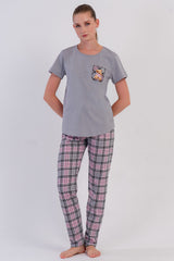 KADIN P.SUPREM O YAKA KISA KOL ETEGI OVAL PIJAMA TAKIM 605011