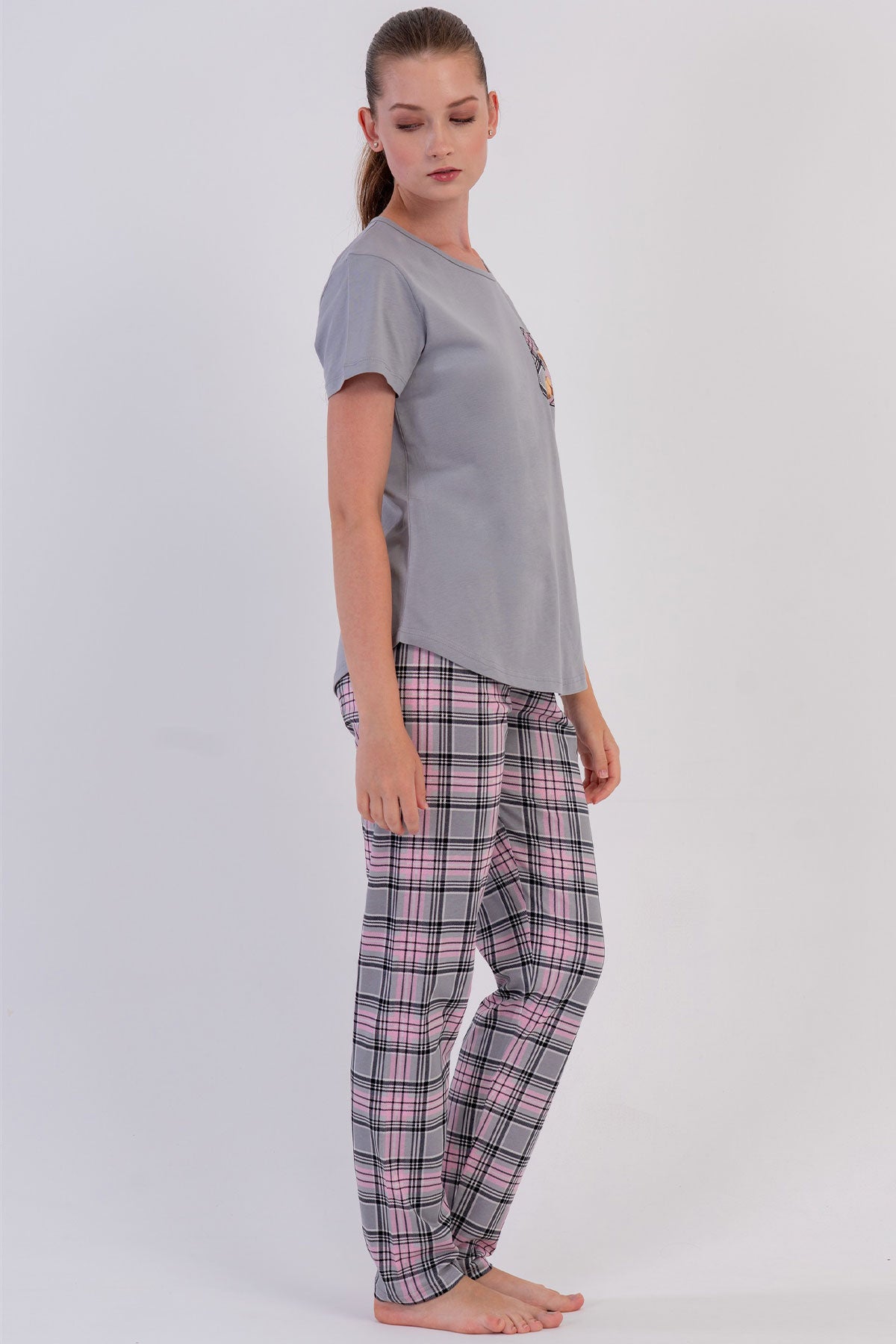 KADIN P.SUPREM O YAKA KISA KOL ETEGI OVAL PIJAMA TAKIM 605011