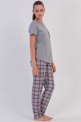 KADIN P.SUPREM O YAKA KISA KOL ETEGI OVAL PIJAMA TAKIM 605011