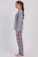 KADIN P.SUPREM O YAKA UZUN KOL ETEGI OVAL PIJAMA TAKIM 605013