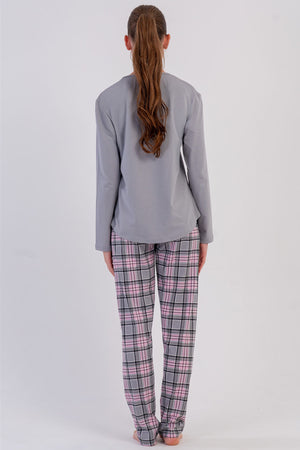 KADIN P.SUPREM O YAKA UZUN KOL ETEGI OVAL PIJAMA TAKIM 605013