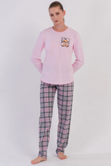 KADIN P.SUPREM O YAKA UZUN KOL ETEGI OVAL PIJAMA TAKIM 605013