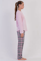 KADIN P.SUPREM O YAKA UZUN KOL ETEGI OVAL PIJAMA TAKIM 605013