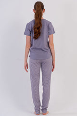 KADIN P.SUPREM O YAKA KISA KOL ETEGI OVAL PIJAMA TAKIM