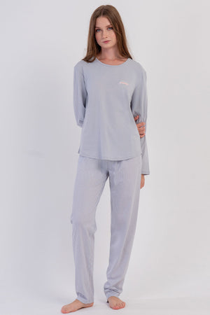 KADIN P.SUPREM O YAKA UZUN KOL ETEGI OVAL PIJAMA TAKIM