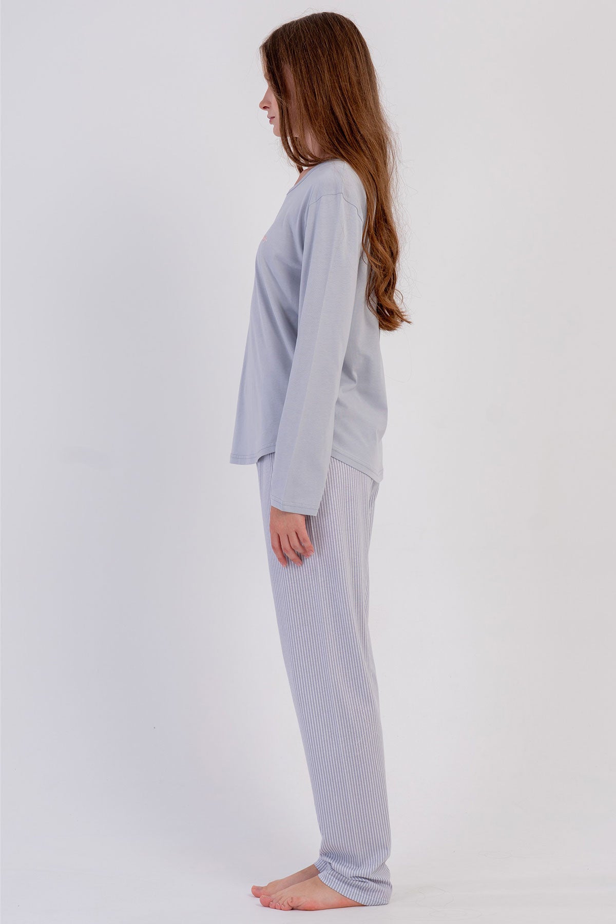 KADIN P.SUPREM O YAKA UZUN KOL ETEGI OVAL PIJAMA TAKIM