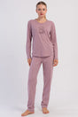 KADIN P.SUPREM O YAKA UZUN KOL ETEGI OVAL PIJAMA TAKIM 605050