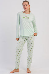 KADIN P.SUPREM O YAKA UZUN KOL ETEGI OVAL PIJAMA TAKIM