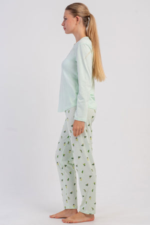 KADIN P.SUPREM O YAKA UZUN KOL ETEGI OVAL PIJAMA TAKIM