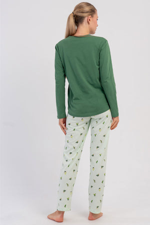 KADIN P.SUPREM O YAKA UZUN KOL ETEGI OVAL PIJAMA TAKIM