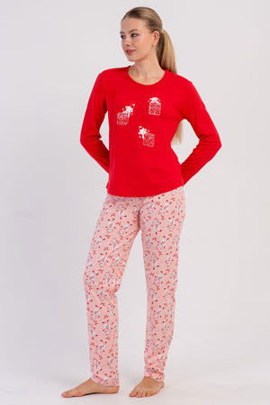 KADIN P.SUPREM O YAKA UZUN KOL ETEGI OVAL PIJAMA TAKIM