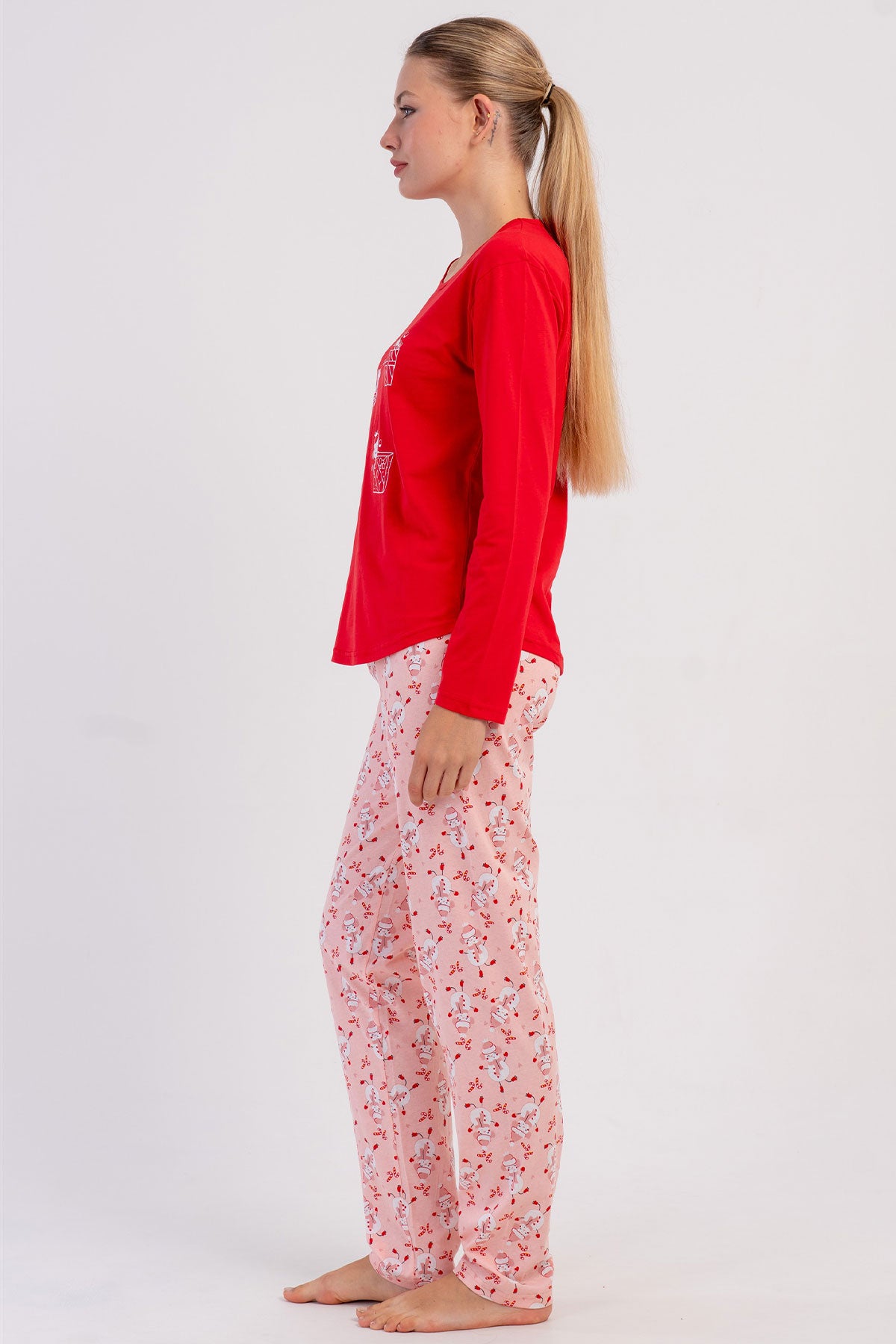 KADIN P.SUPREM O YAKA UZUN KOL ETEGI OVAL PIJAMA TAKIM
