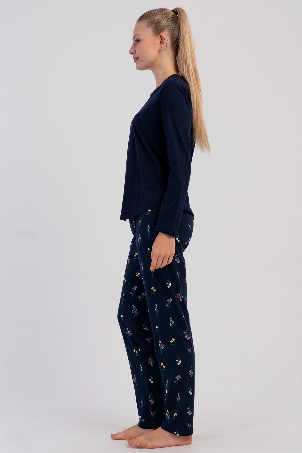 KADIN P.SUPREM O YAKA UZUN KOL ETEGI OVAL PIJAMA TAKIM 605087