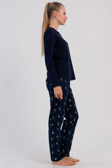 KADIN P.SUPREM O YAKA UZUN KOL ETEGI OVAL PIJAMA TAKIM 605087