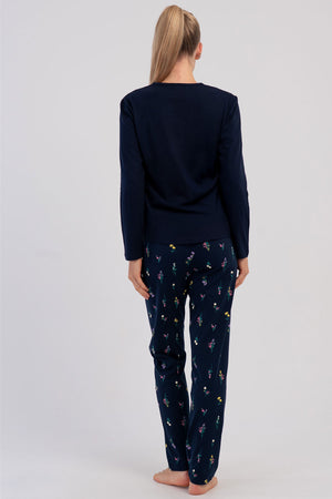 KADIN P.SUPREM O YAKA UZUN KOL ETEGI OVAL PIJAMA TAKIM 605087