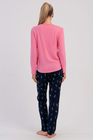 KADIN P.SUPREM O YAKA UZUN KOL ETEGI OVAL PIJAMA TAKIM 605087