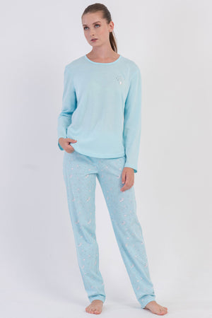 KADIN P.SUPREM O YAKA UZUN KOL ETEGI OVAL PIJAMA TAKIM