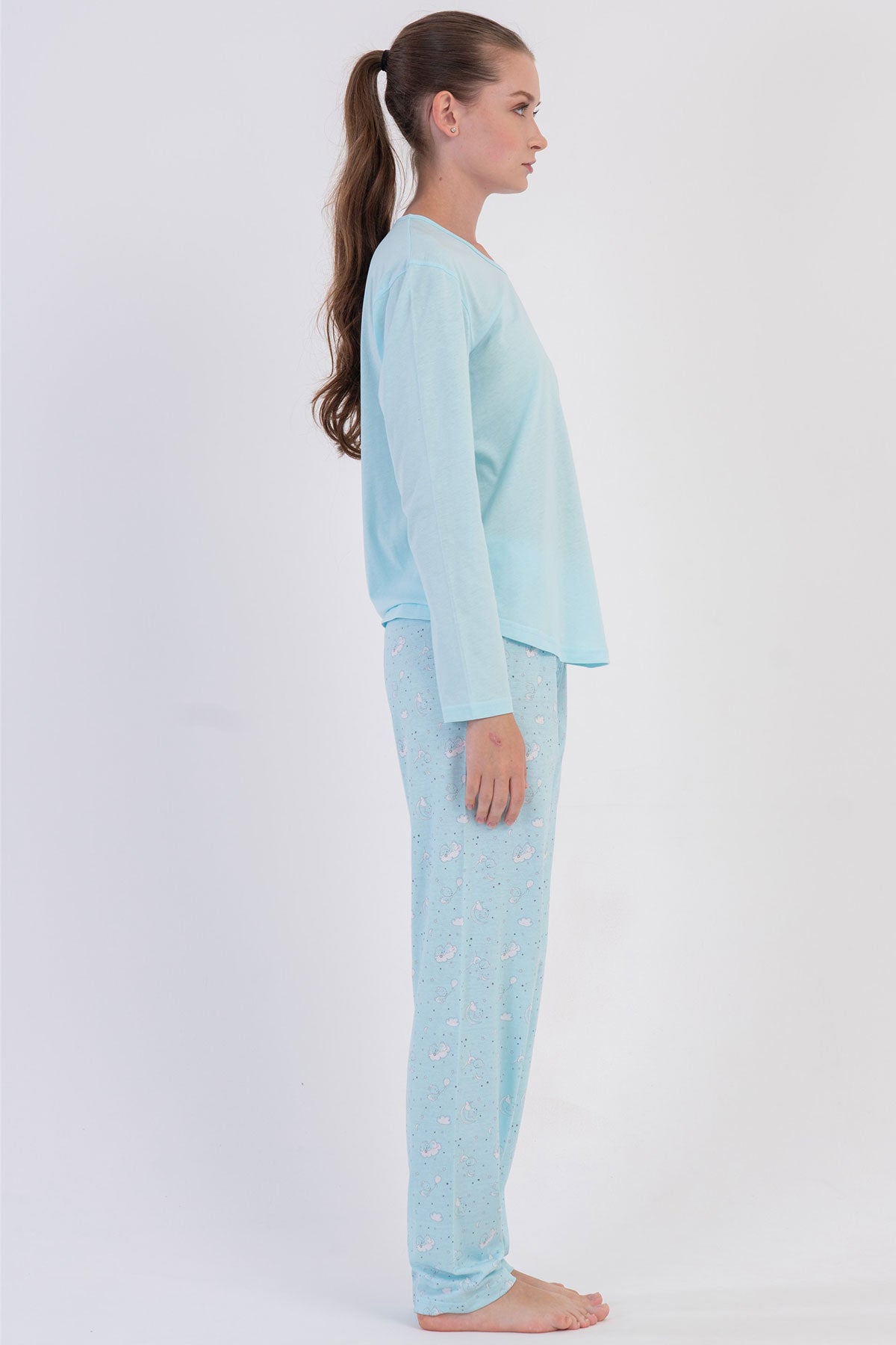 KADIN P.SUPREM O YAKA UZUN KOL ETEGI OVAL PIJAMA TAKIM