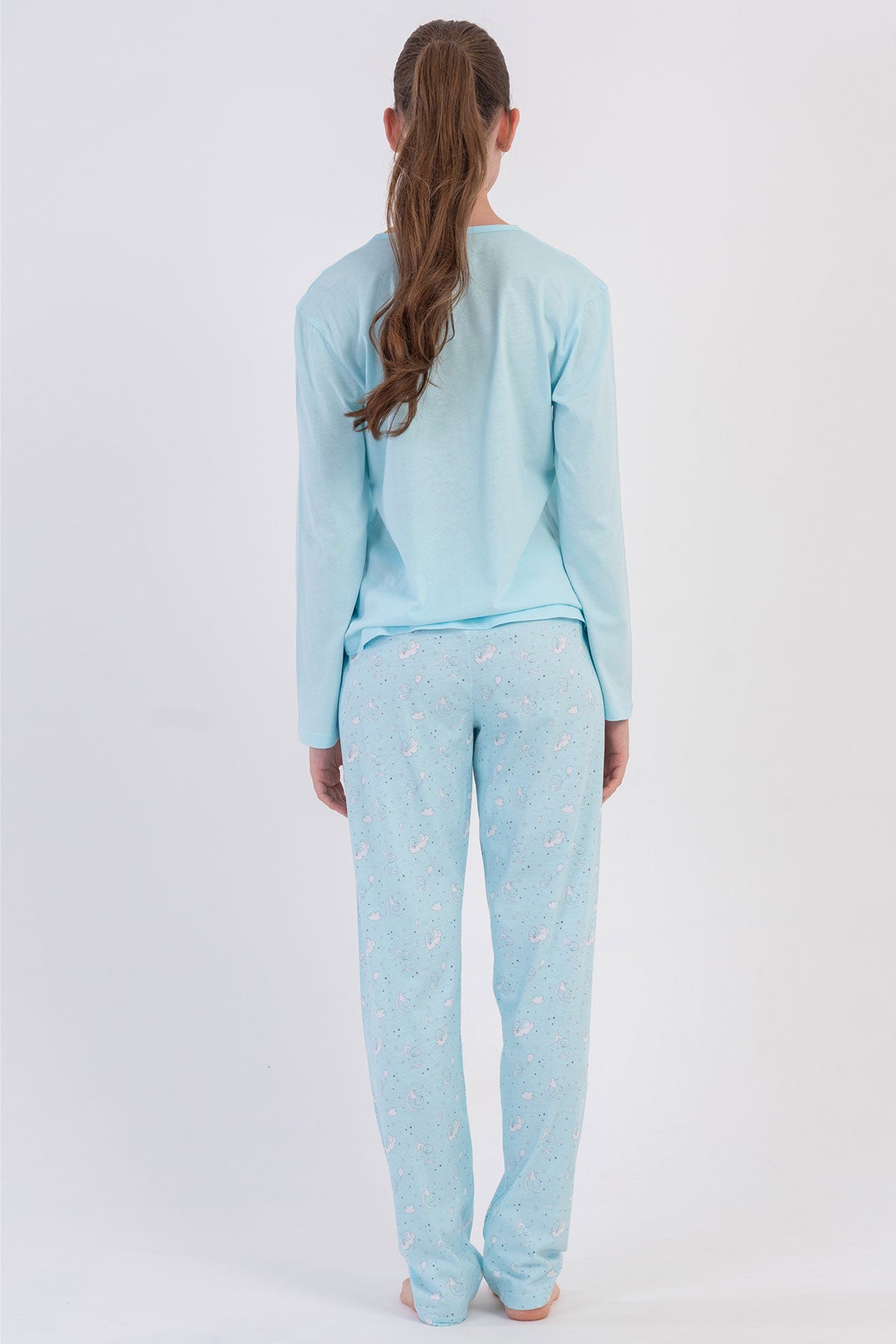 KADIN P.SUPREM O YAKA UZUN KOL ETEGI OVAL PIJAMA TAKIM
