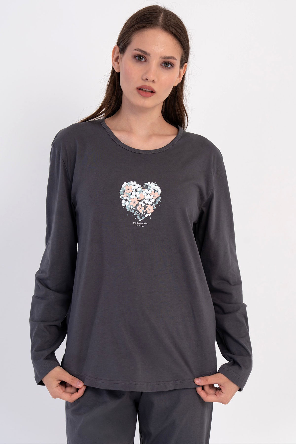 KADIN P.SUPREM O YAKA UZUN KOL ETEGI OVAL PIJAMA TAKIM
