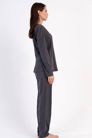 KADIN P.SUPREM O YAKA UZUN KOL ETEGI OVAL PIJAMA TAKIM