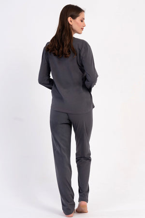 KADIN P.SUPREM O YAKA UZUN KOL ETEGI OVAL PIJAMA TAKIM
