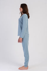 KADIN P.SUPREM O YAKA UZUN KOL ETEGI OVAL MANSETLI PIJAMA TAKIM