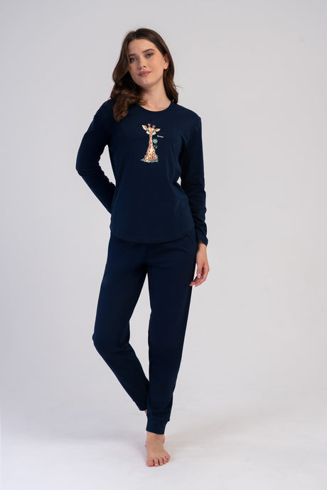 KADIN P.SUPREM O YAKA UZUN KOL ETEGI OVAL MANSETLI PIJAMA TAKIM 605154