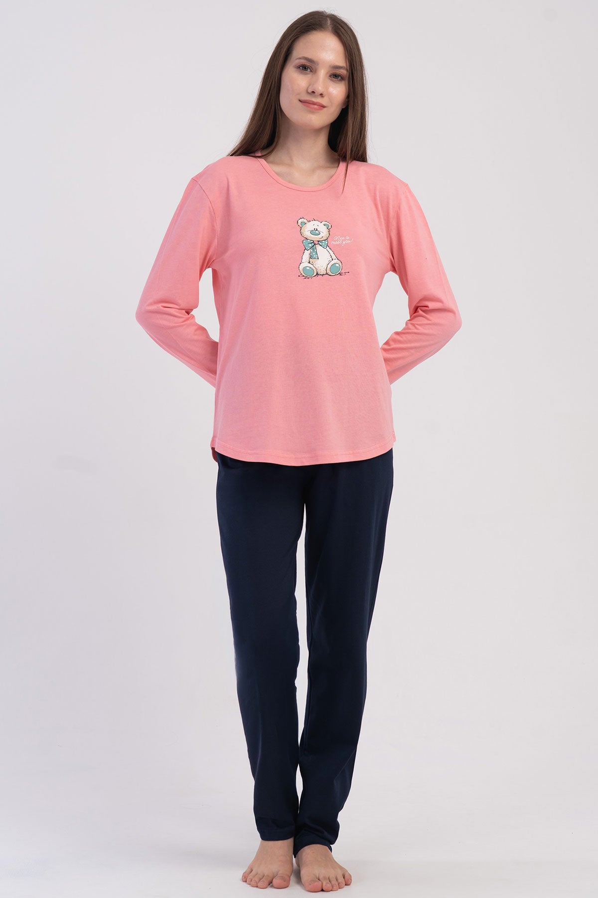 KADIN P.SUPREM O YAKA UZUN KOL ETEGI OVAL PIJAMA TAKIM