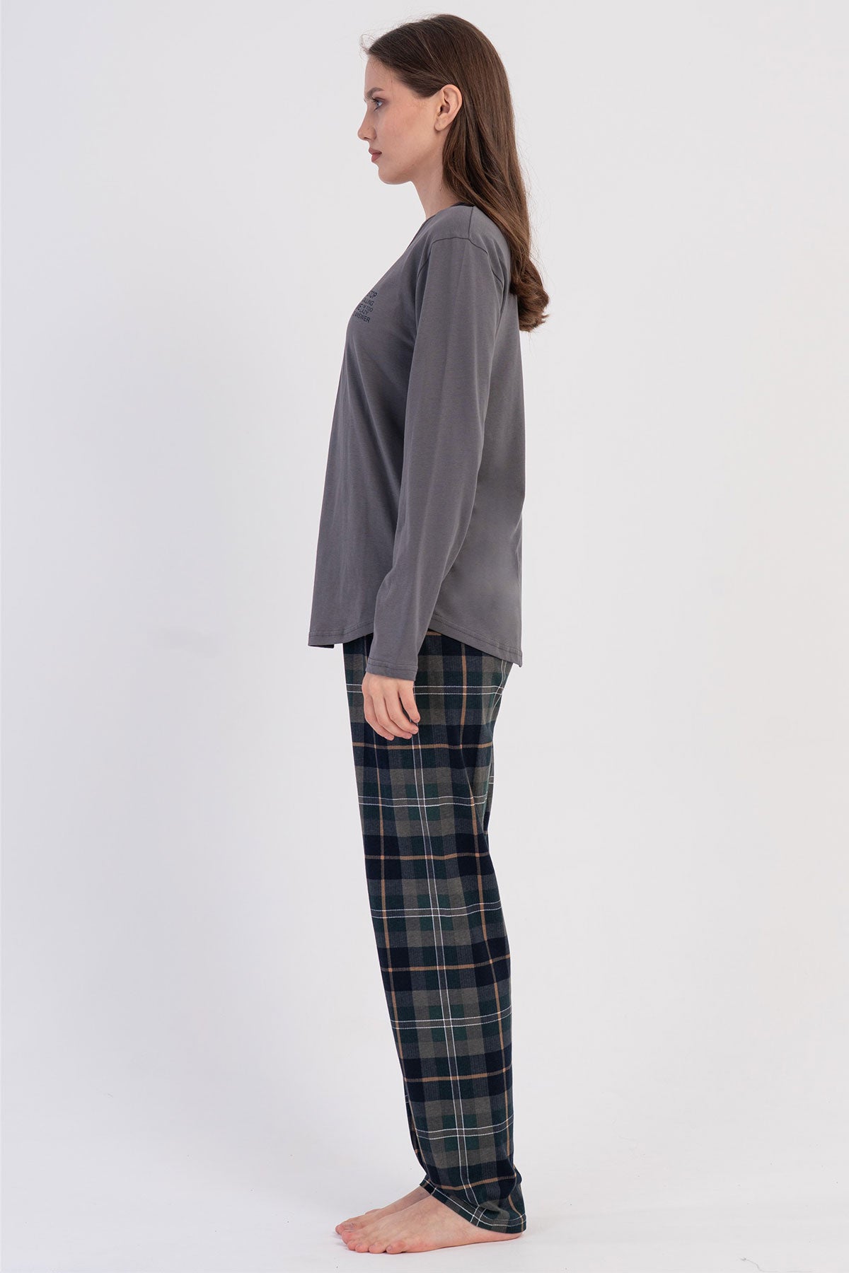 KADIN P.SUPREM O YAKA UZUN KOL ETEGI OVAL PIJAMA TAKIM