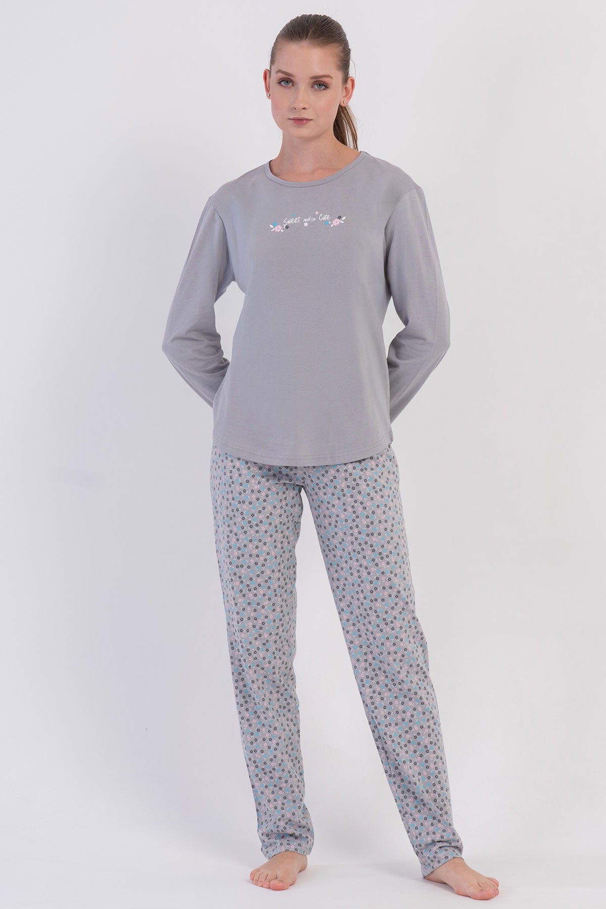 KADIN P.SUPREM O YAKA UZUN KOL ETEGI OVAL PIJAMA TAKIM