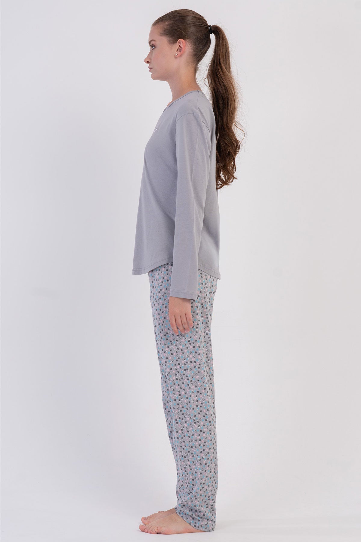 KADIN P.SUPREM O YAKA UZUN KOL ETEGI OVAL PIJAMA TAKIM