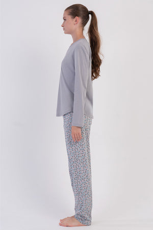 KADIN P.SUPREM O YAKA UZUN KOL ETEGI OVAL PIJAMA TAKIM