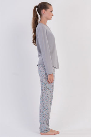 KADIN P.SUPREM O YAKA UZUN KOL ETEGI OVAL PIJAMA TAKIM