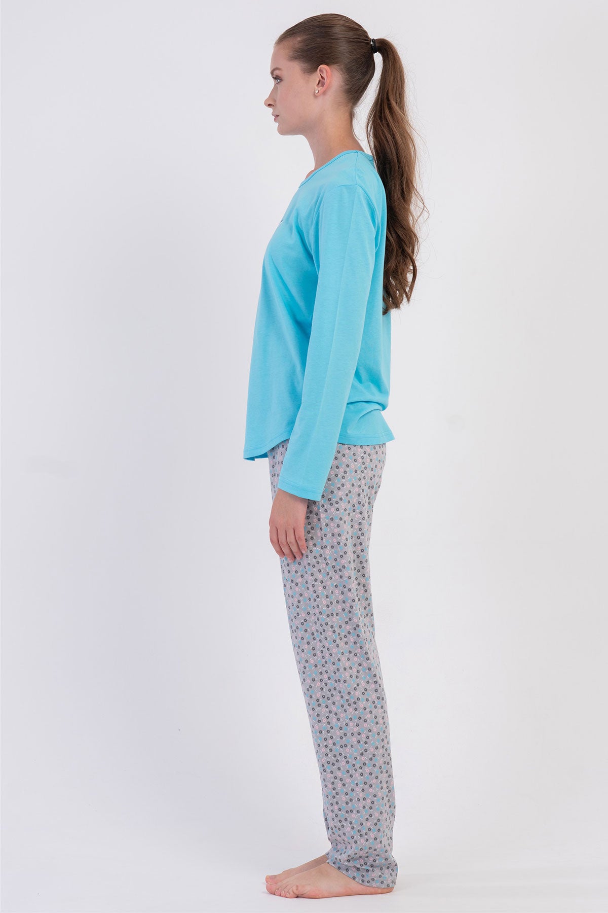 KADIN P.SUPREM O YAKA UZUN KOL ETEGI OVAL PIJAMA TAKIM