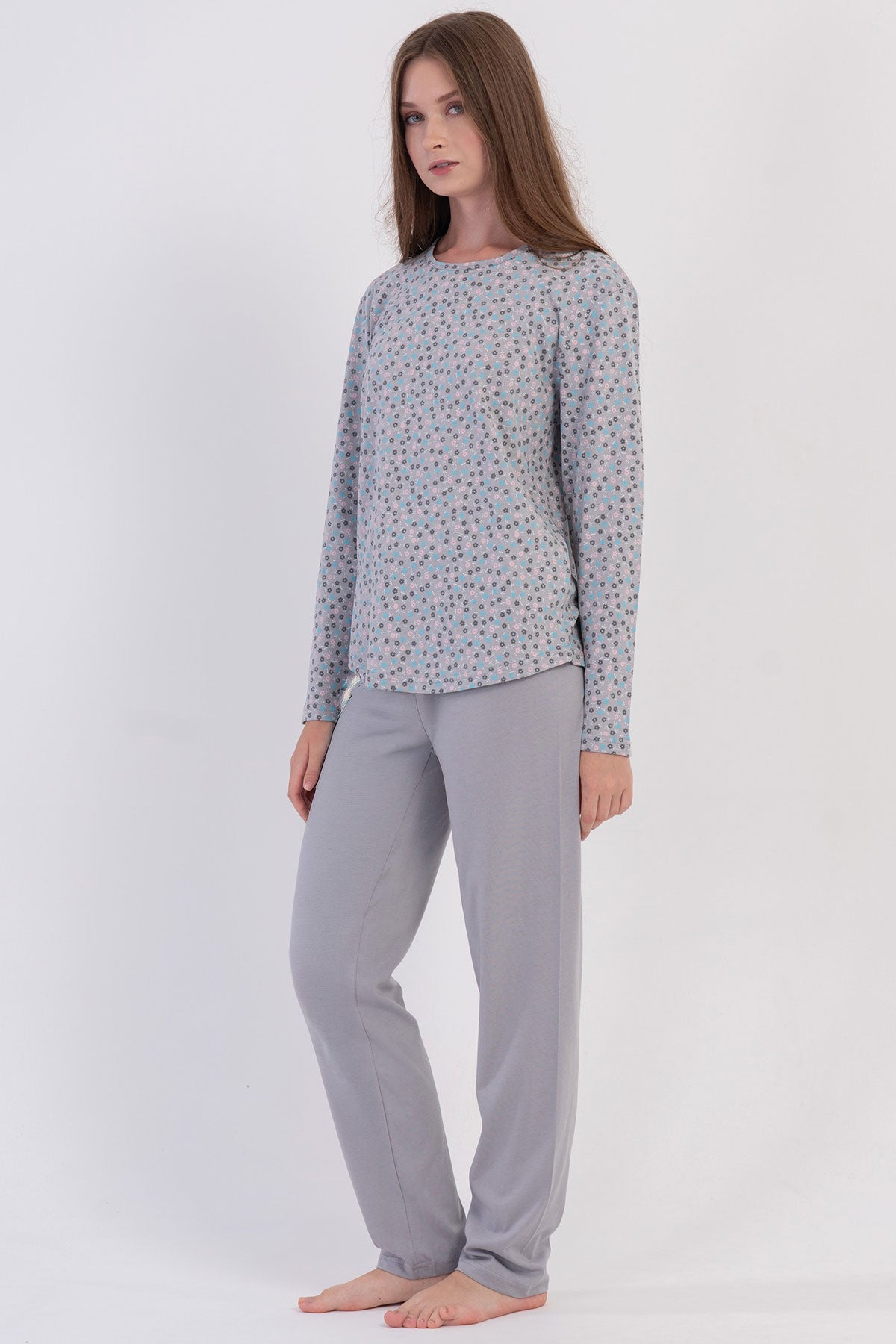 KADIN P.SUPREM O YAKA UZUN KOL ETEGI OVAL PIJAMA TAKIM