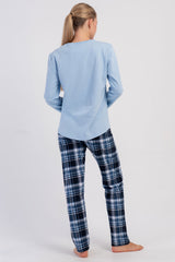 KADIN 2IPLIK O YAKA UZUN KOL ETEGI OVAL PIJAMA TAKIM