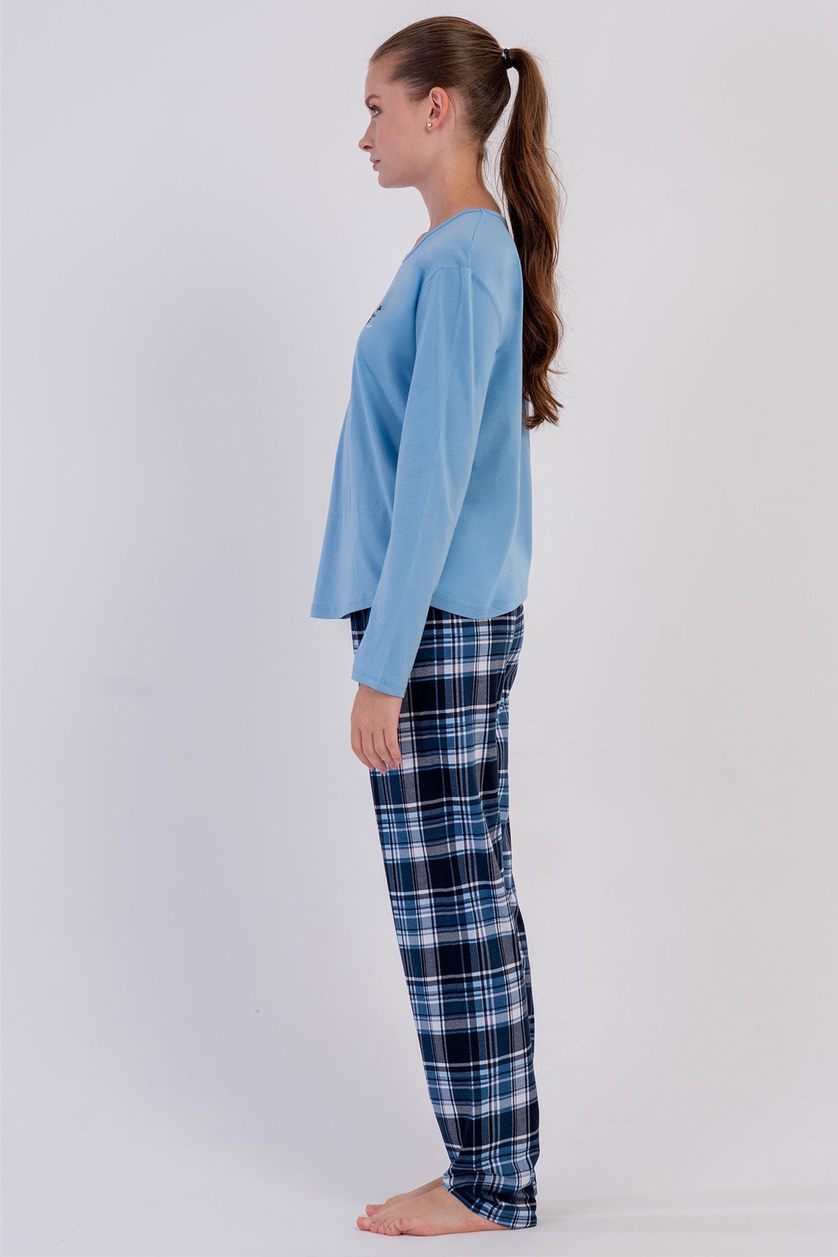 KADIN P.SUPREM O YAKA UZUN KOL ETEGI OVAL PIJAMA TAKIM