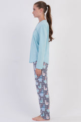 KADIN P.SUPREM O YAKA UZUN KOL ETEGI OVAL PIJAMA TAKIM